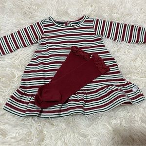 Rufflebutts Drop Waist Dress and Knee Socks